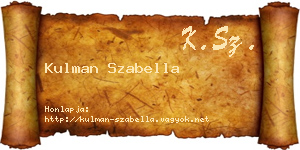 Kulman Szabella névjegykártya